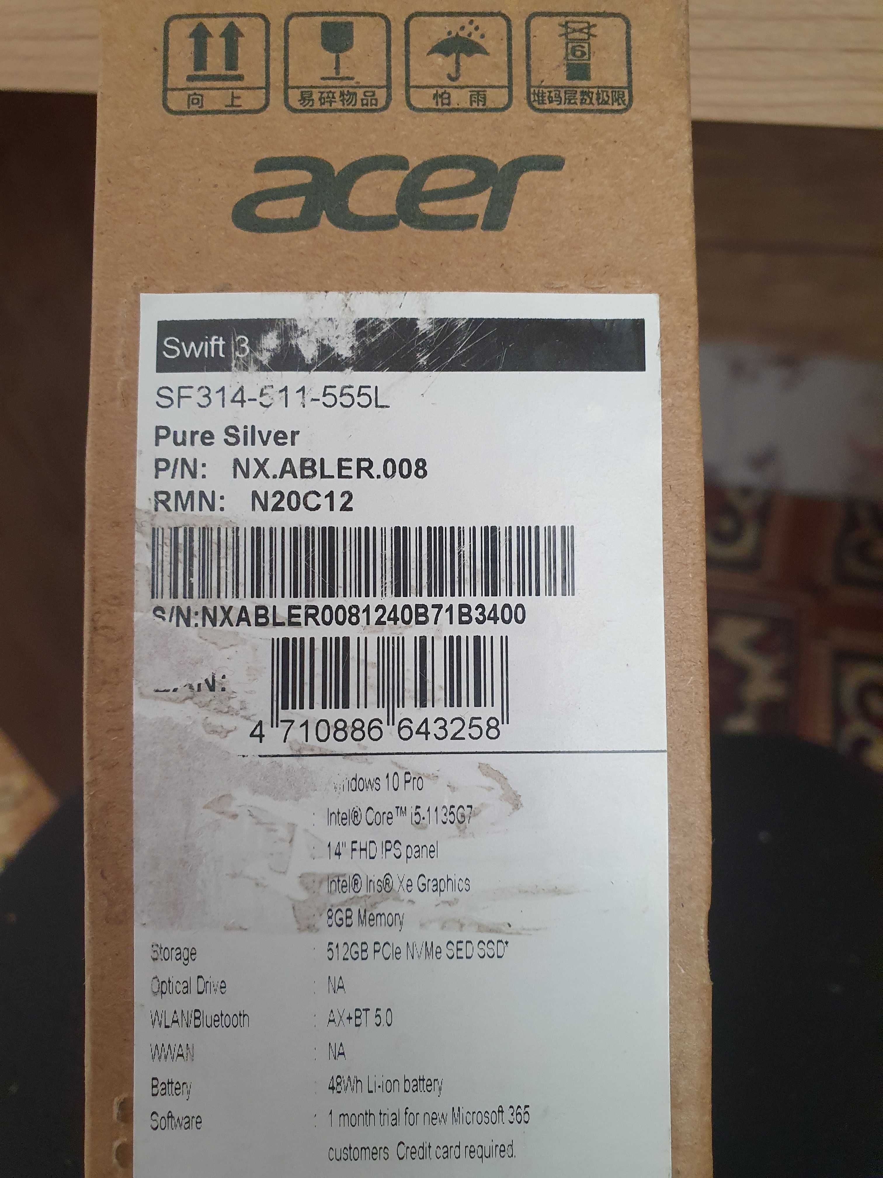 14 Acer swift 3 i5 11th 8/512gb IDEAL