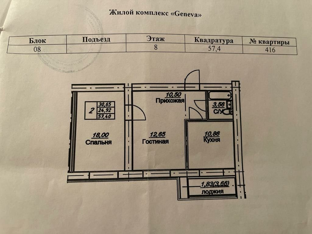 Квартира ЖК ЖЕНЕВА