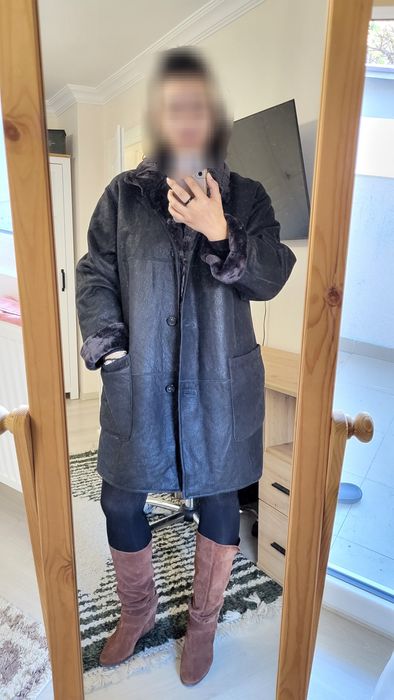 Geaca imblanita  din piele