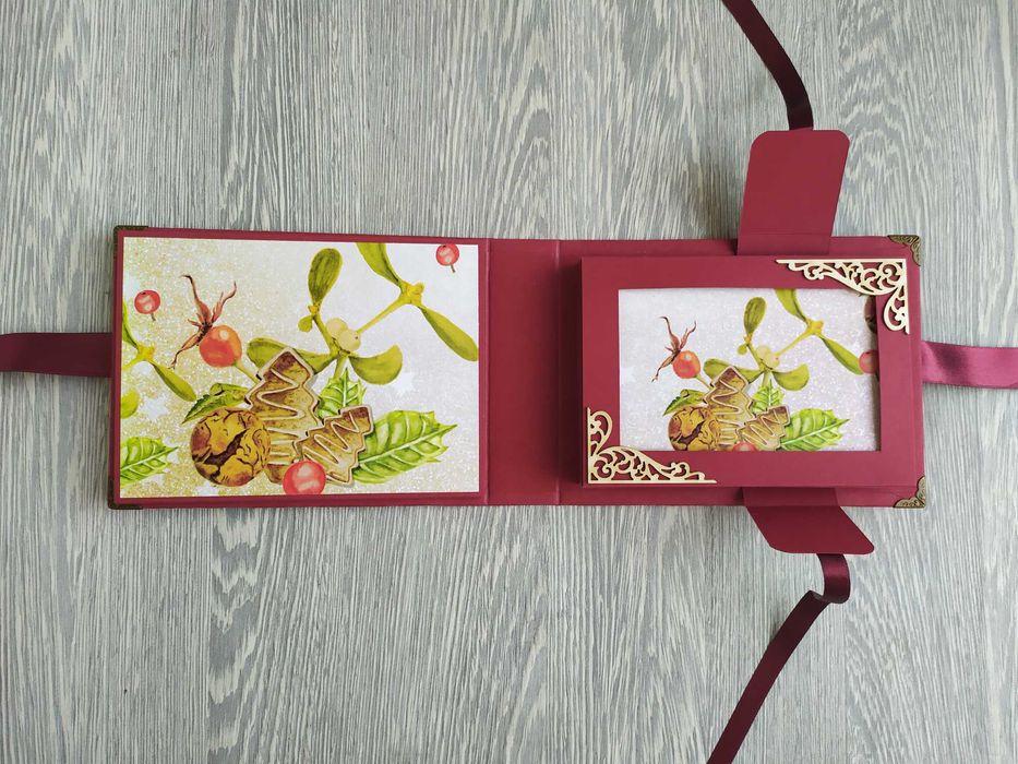 Мини скрапбук албум с коледни мотиви, ръчна изработка /57.6