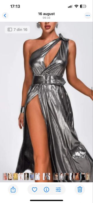 Rochie fina argintie diferite marimi de ocazii