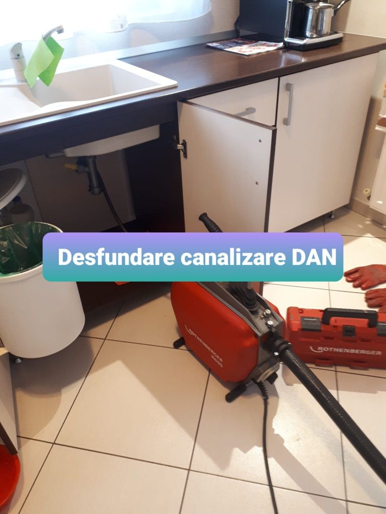 Desfundare wc, chiuvete, conducte canalizare - Dan