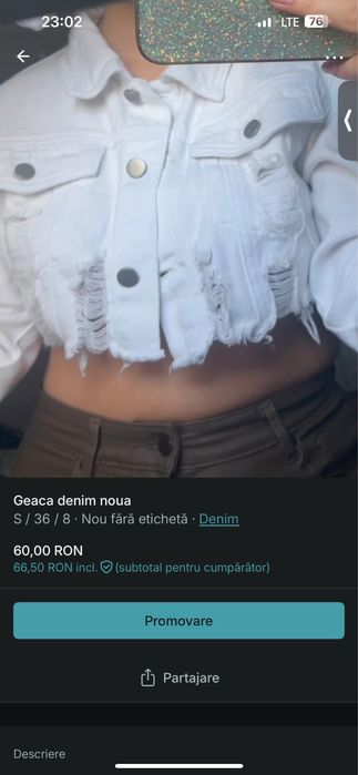 Geaca denim noua