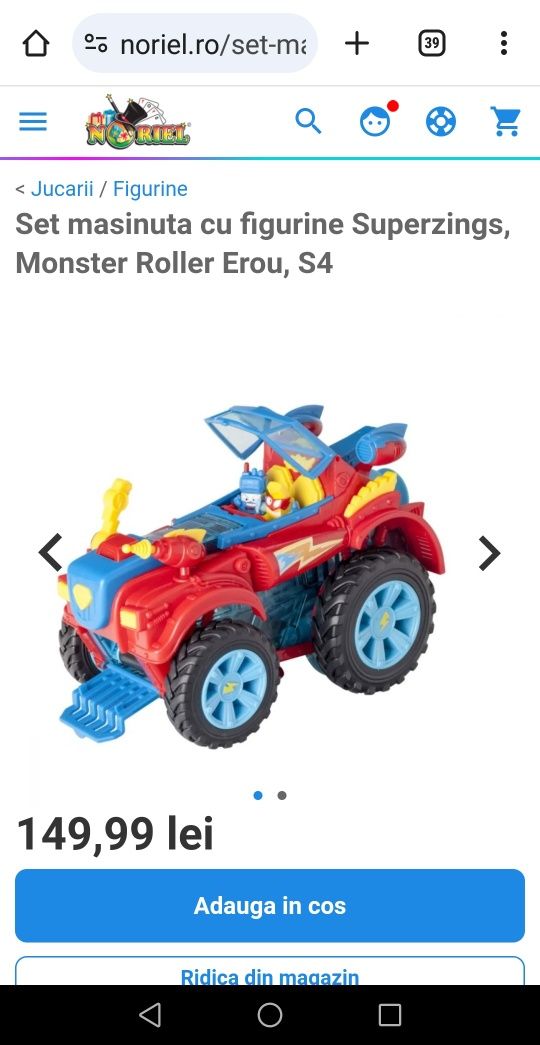 SUPERZINGS Monster Roller + 4 figurine + o mașinuță