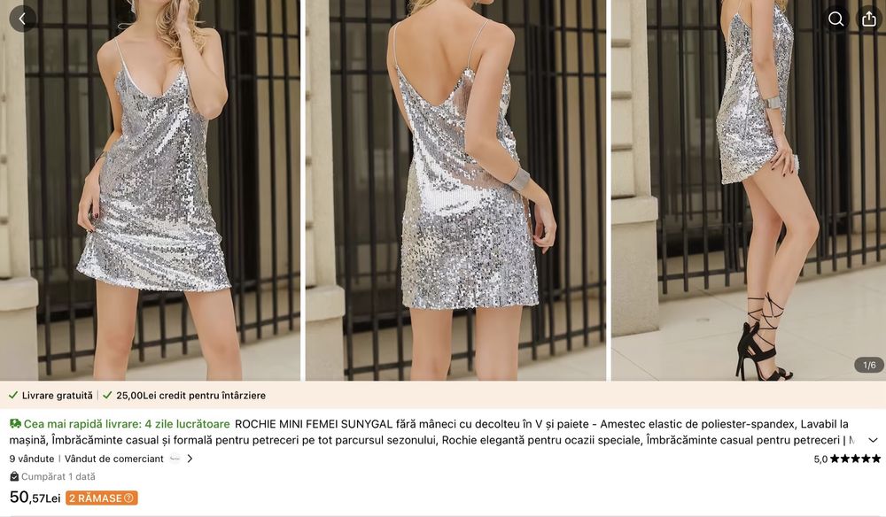 Rochie mini cu paiete