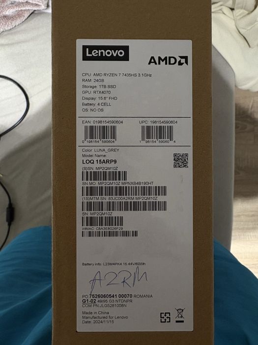 Lenovo LOQ 15 ARP9 rtx 4070 8 gb