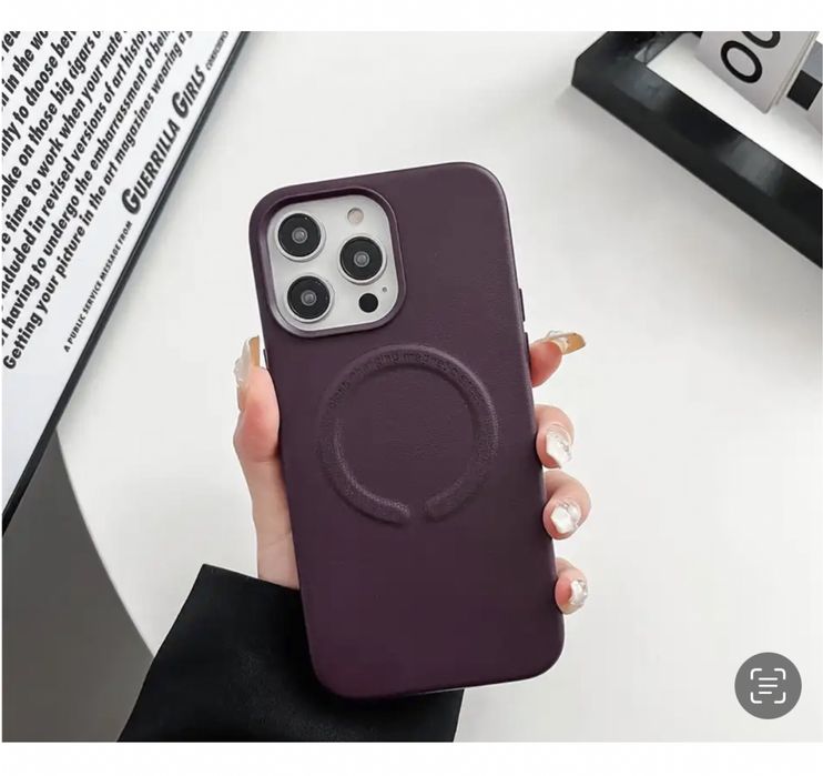 Iphone 14/15/PRO/MAX/PLUS - Husa Leather Magsafe Interior Fin Slim 0.3