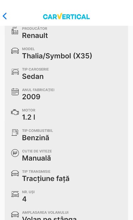 Renault Symbol\Thalia 1.2 benzină, înmatriculată, proprietar de nouă