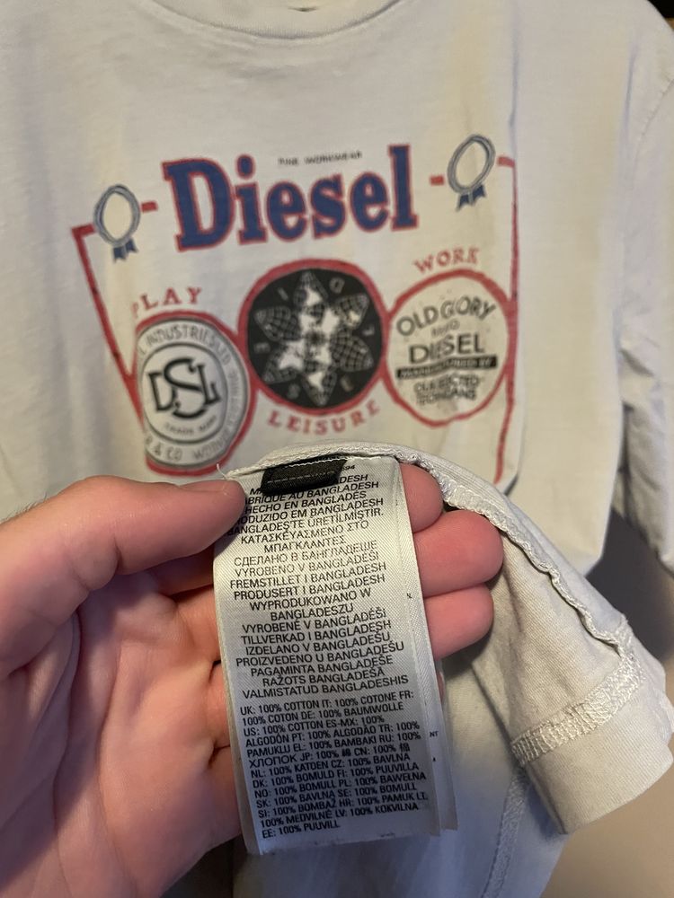 tricou diesel alb cu print