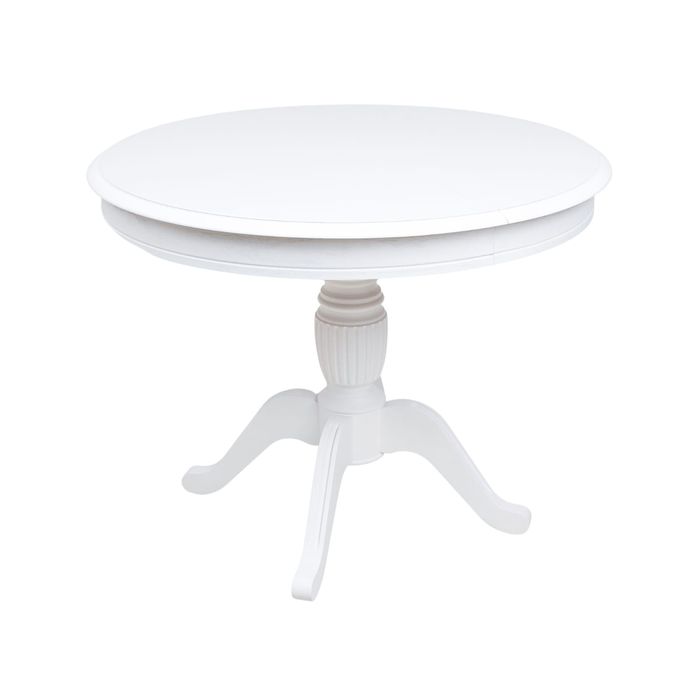 Белый круглый обеденный стол
