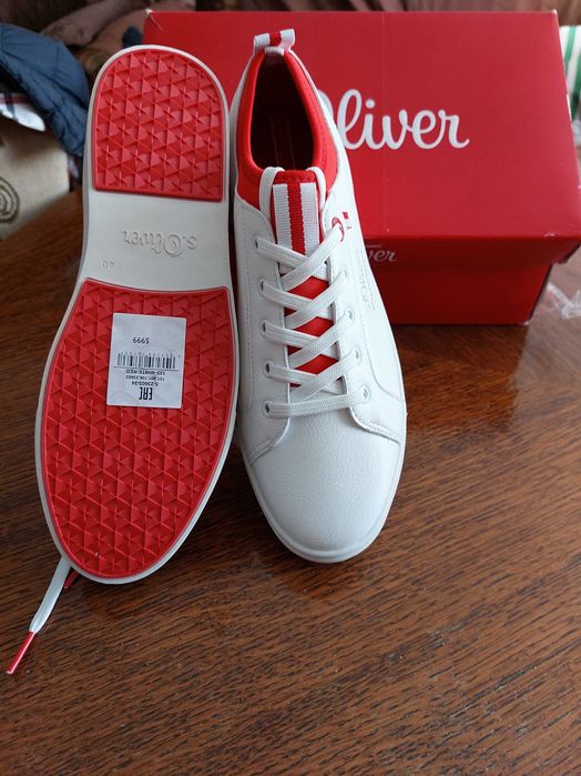 pantofi sport alb cu rosu