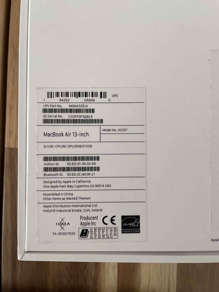 Macbook air m1 512gb