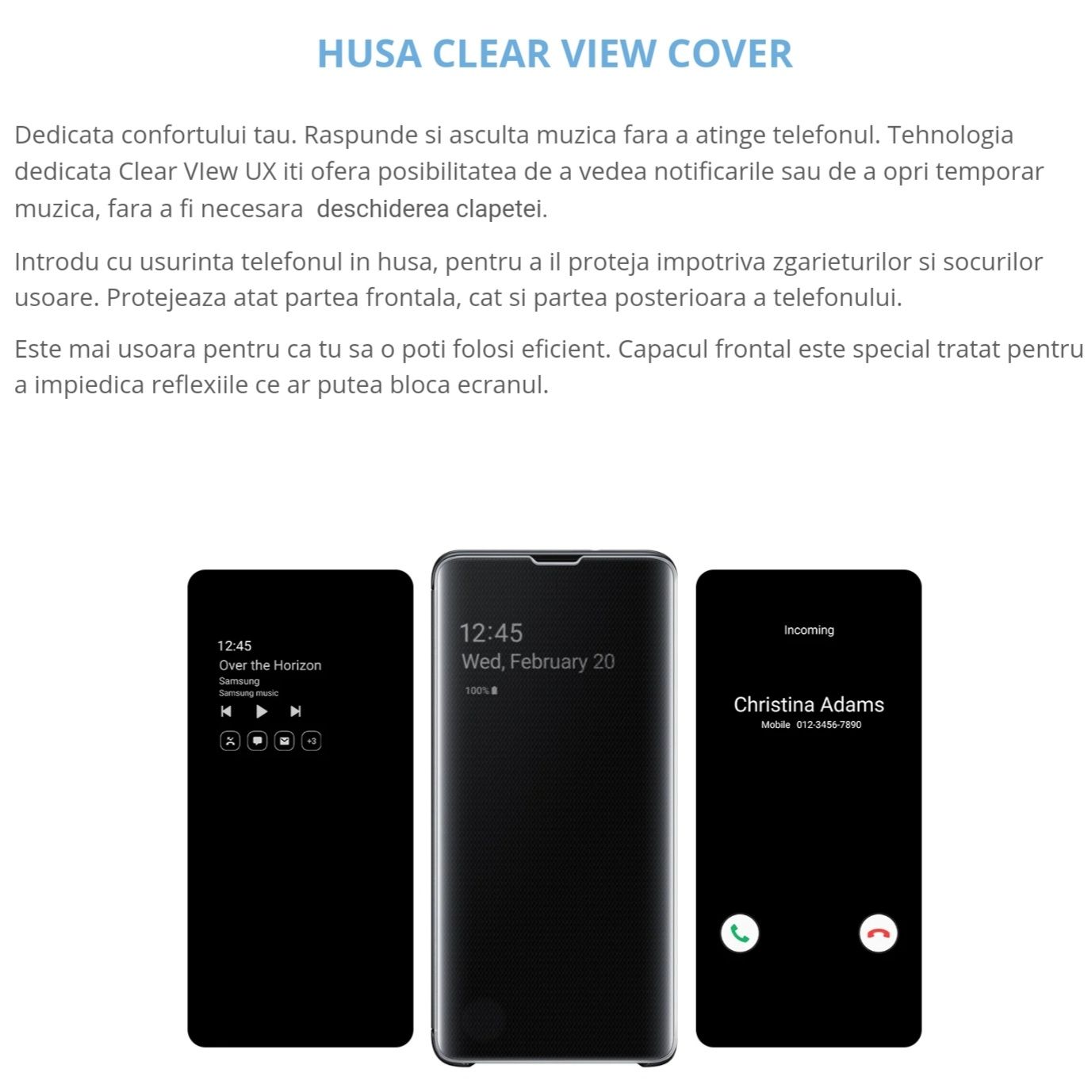 Husa smart activa originala Samsung Clear View Cover S10 G973