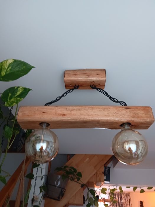 Lustra vintage rustica lemn fag