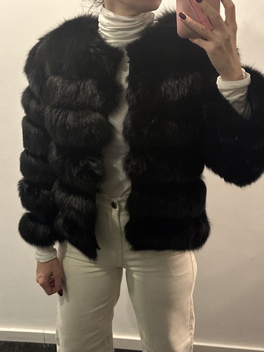 Haina din blana de vulpe XS noua