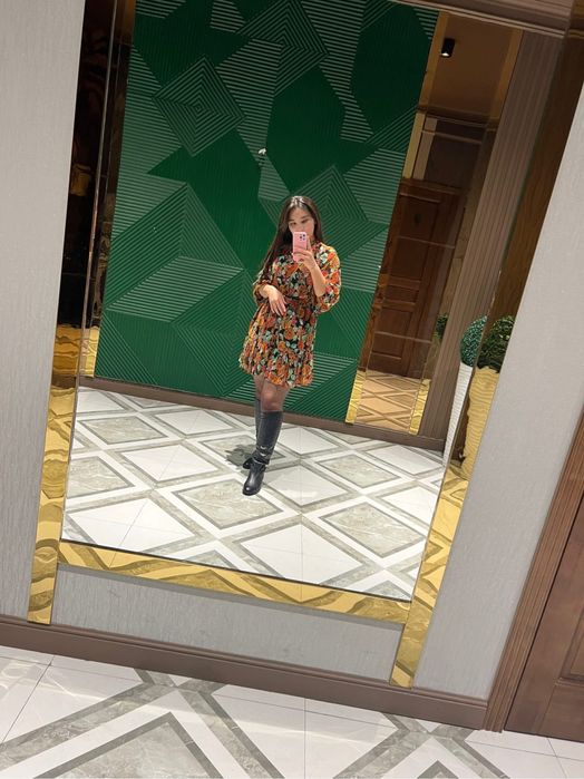 Турецкое платье с цветочным принтом