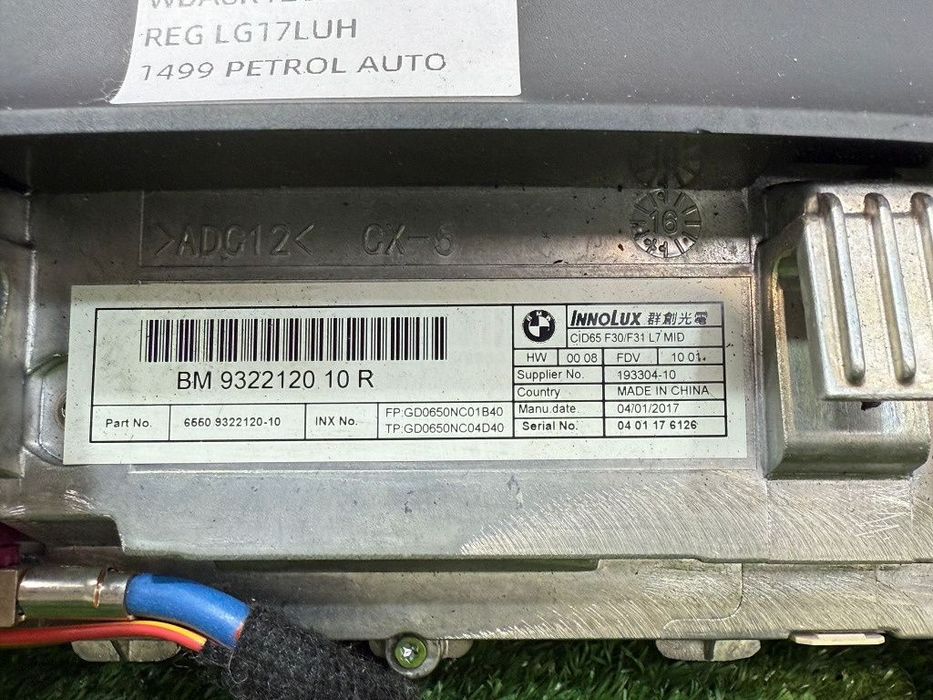 Display navigatie navi radio cd 2017 bmw 318i sport seria 3 lci f30 1.5 benzina cod oem 65509322120