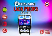 Магнитола BOS-MINI + рамка, LADA PRIORA, (часы снизу) с 2007 по 2013.