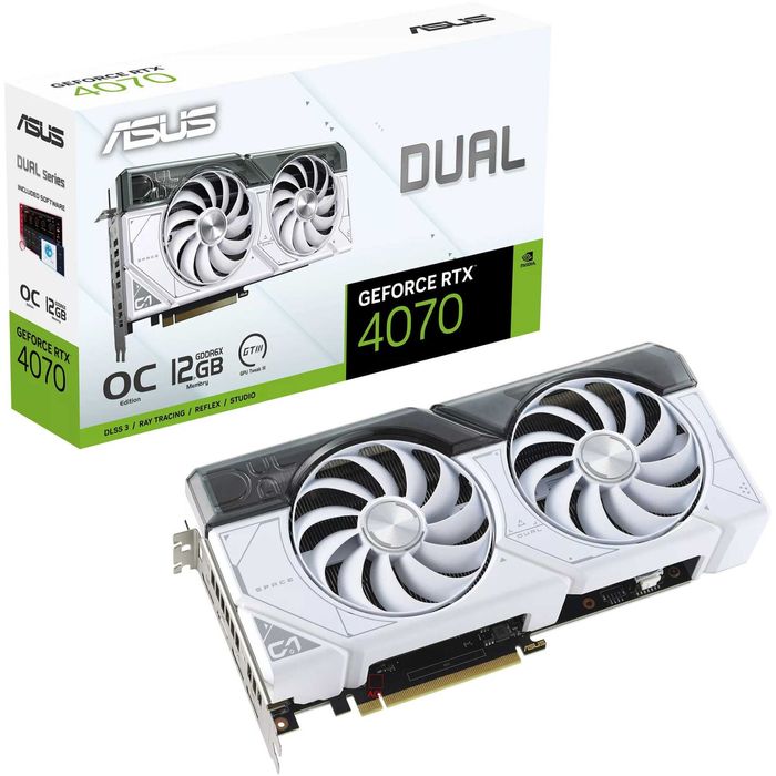 Placa video ASUS GeForce RTX 4070 OC Dual White 12GB GDDR6X