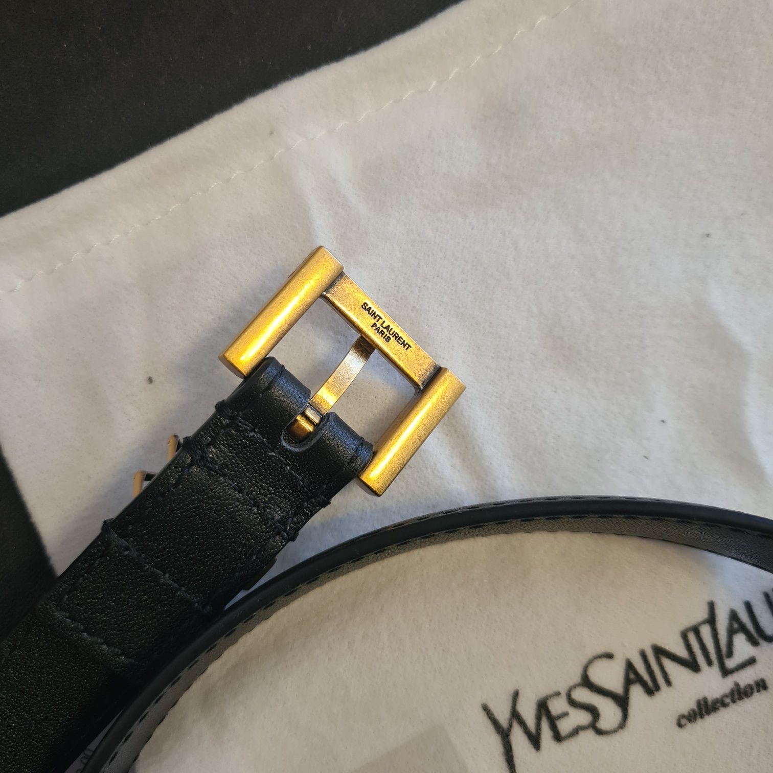 Curea YSL Cassandre - 110cm, piele naturala/2 cm latime/full pack
