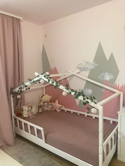 Детско легло къщичка Монтесори + матрак, размери 190х90см.