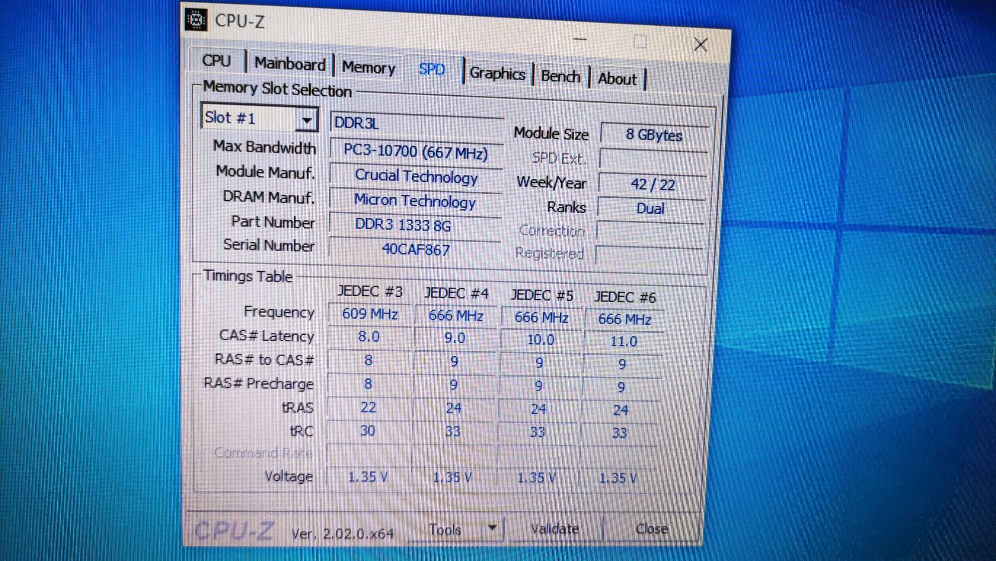 ОЗУ DDR3 8Gb Crucial PC-10600/1333Mhz