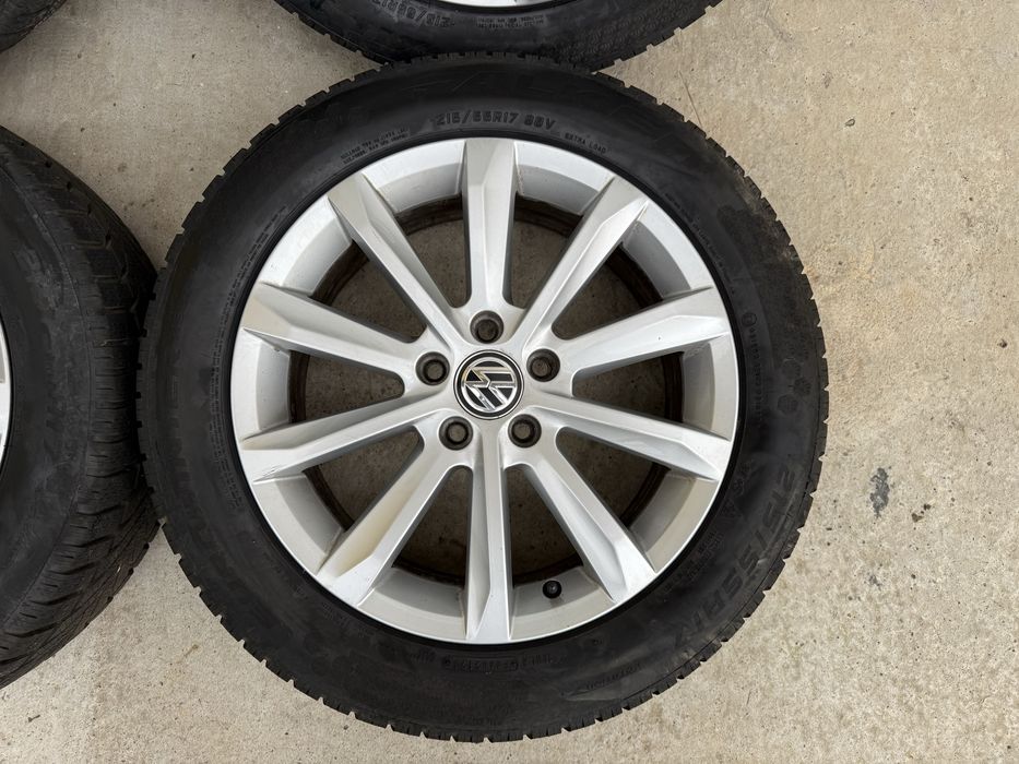 Roti - jante 17’ 5x112 Volkswagen + Anvelope iarna 215/55 R17 Falken