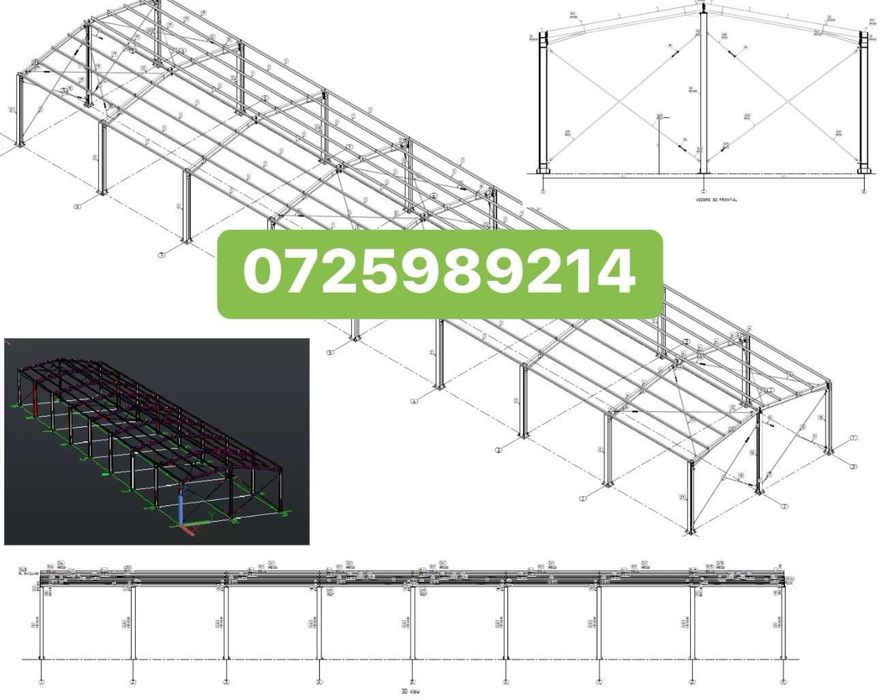 Vand hala metalica cu proiect cu montaj panouri sandwich