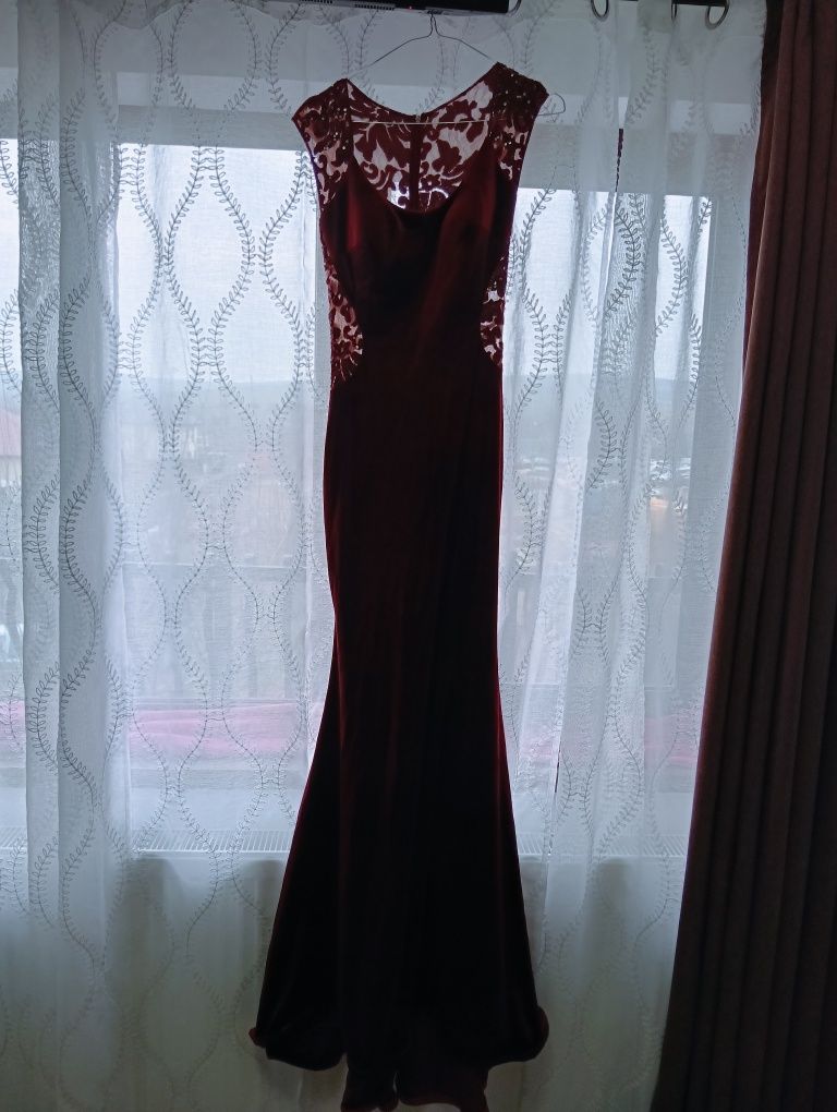 Rochie pentru ocazie, model unicat catifea magenta