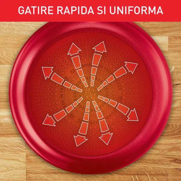 Oala TEFAL Daily Expert 24 cm cu Capac 4.7 litri Rosie Noua Sigilata