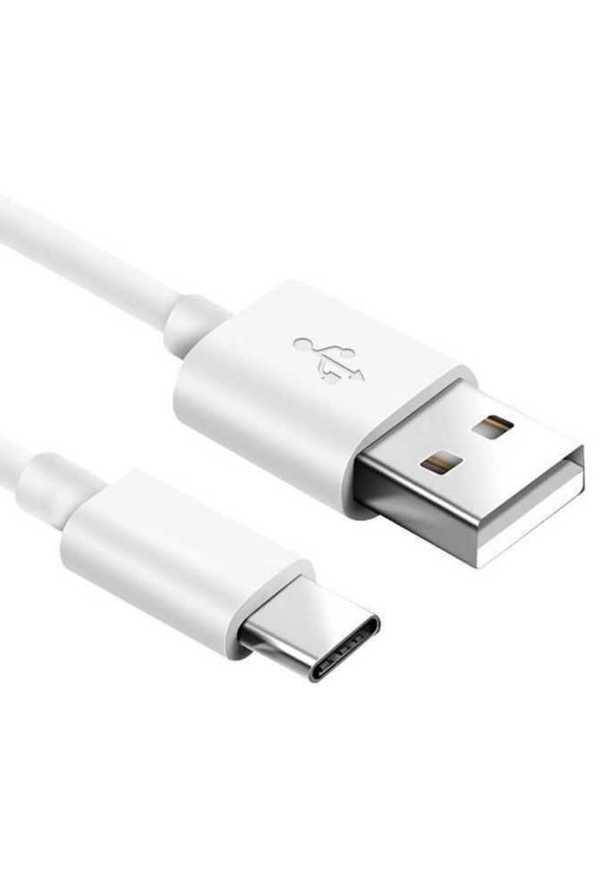 Cablu incarcare/ date USB Type-C pt tel, 1 m, alb (transport gratuit)