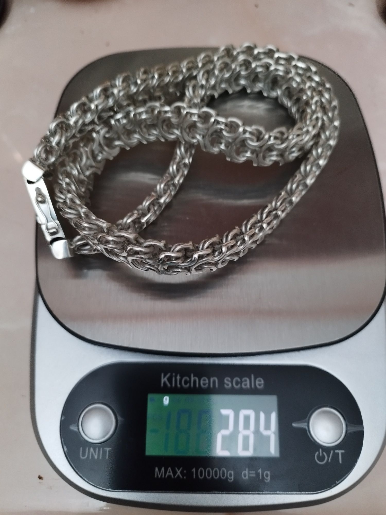 Серебренная цепь длинна 70см