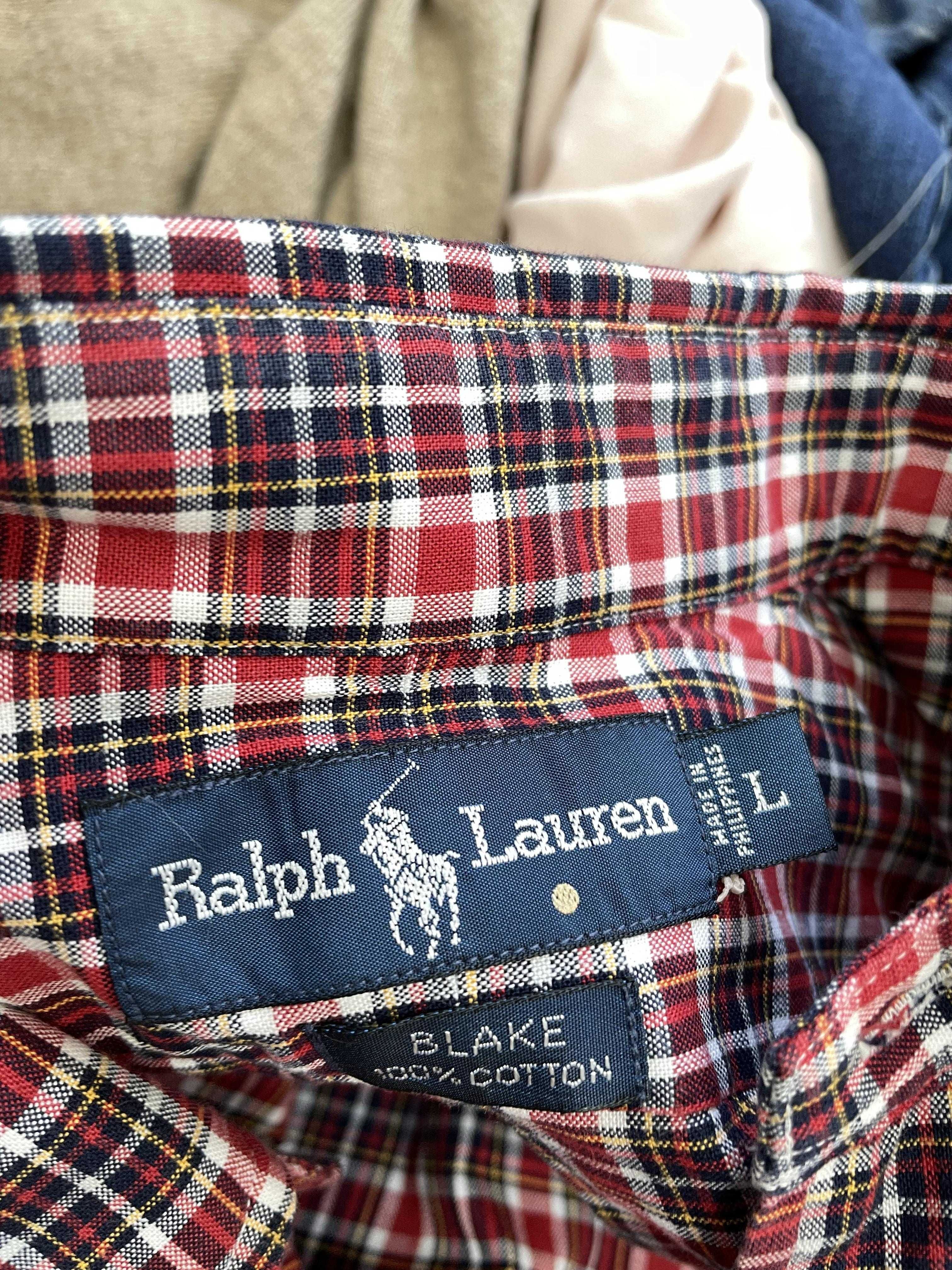RALPH LAUREN размер 2XL / XXL мъжка риза къс ръкав червено черно каре