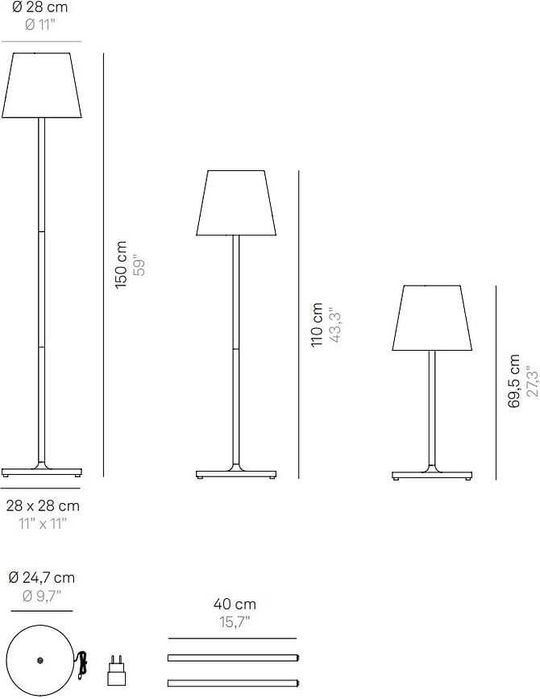 Lampadar  Luxury Poldina XXL cu înălțime reglabilă