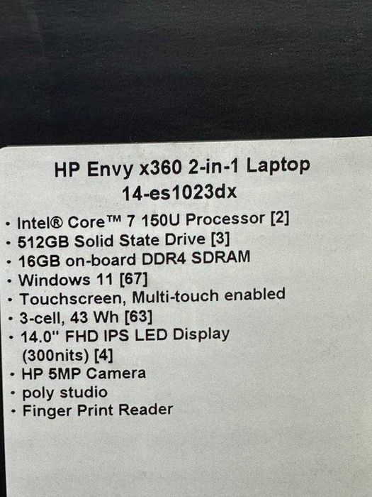 NOUTBOOK Hp Envy x360
