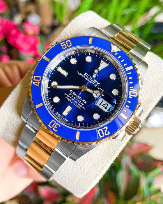 rolex submariner двуцветен син циферблат