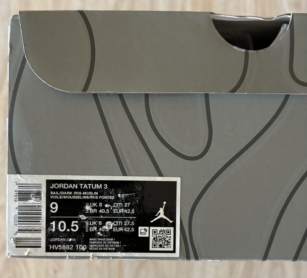 Jordan Tatum 3 , 42.5 sail/iris