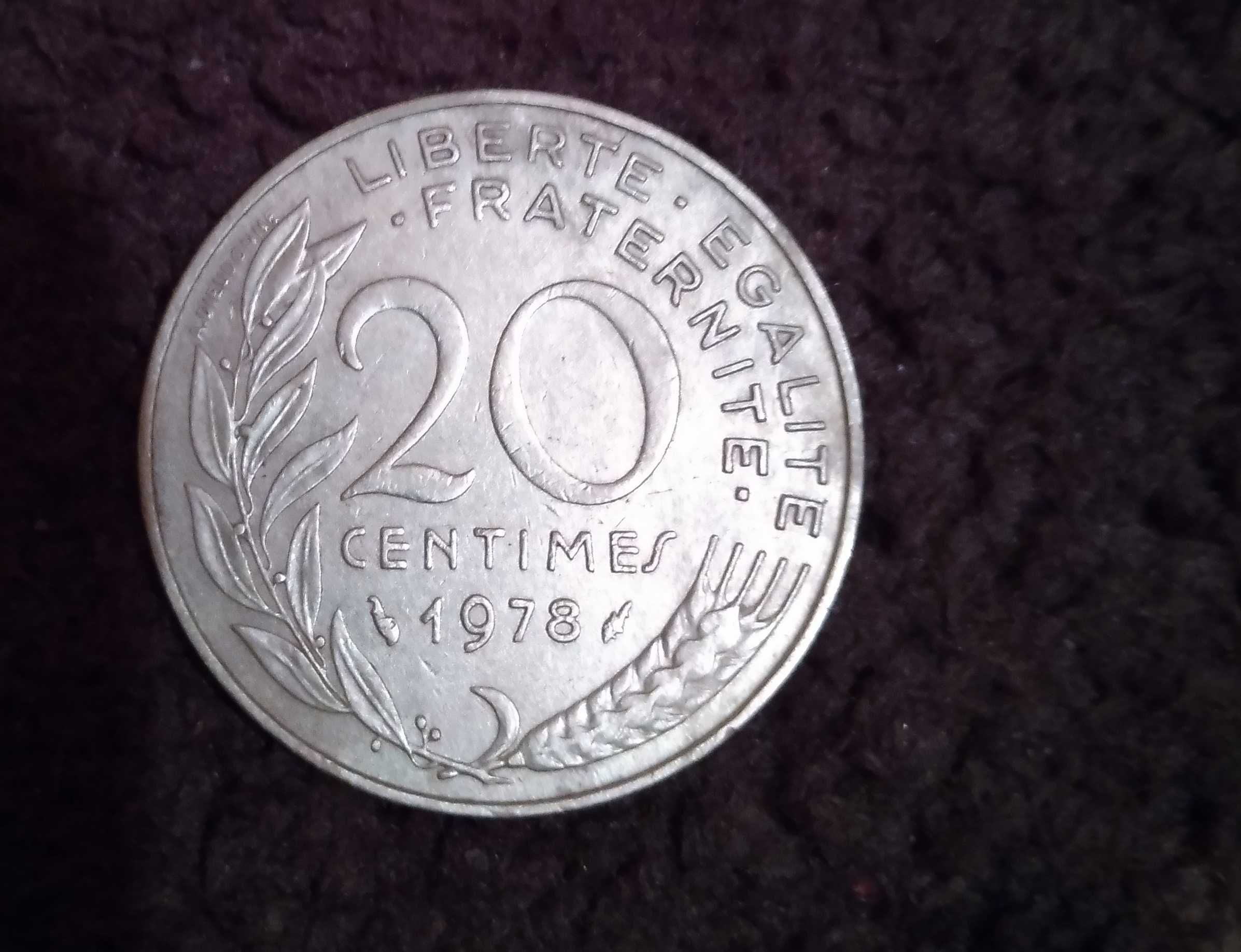 Moneda rară 1978 veche 20 centimes France