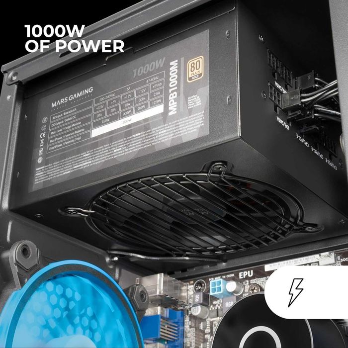 Sursă PC Mars Gaming MPB1000M, 1000W Gold Modular, 2 ani garanție