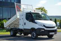Iveco 35-180 / BASCULĂ BANCĂ DIN ALUMINIU CU BASCĂ SPATE / DUBLU / MANUALĂ / MACARA HIDRAULICĂ / 3 PERSOANE / IMPORTATĂ