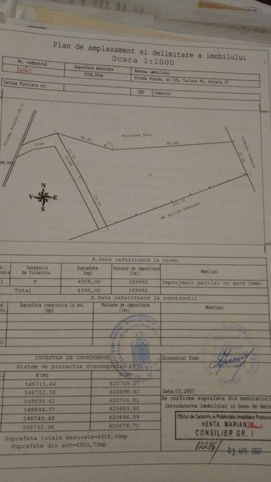 teren intravilan,4350m,Posada-Sinaia,intrare deschidere-DN1,11e/mp fix