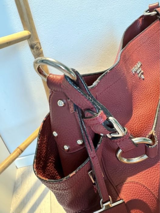 Geanta umar piele naturala Prada culoare burgundy