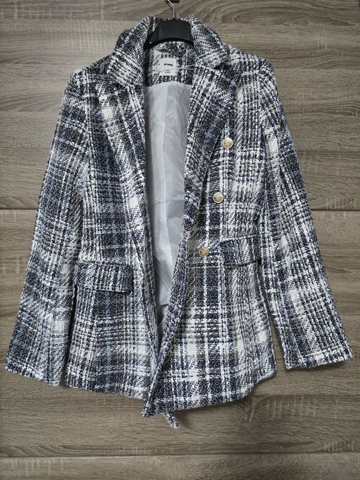 Дебело карирано сако,синьо,бяло