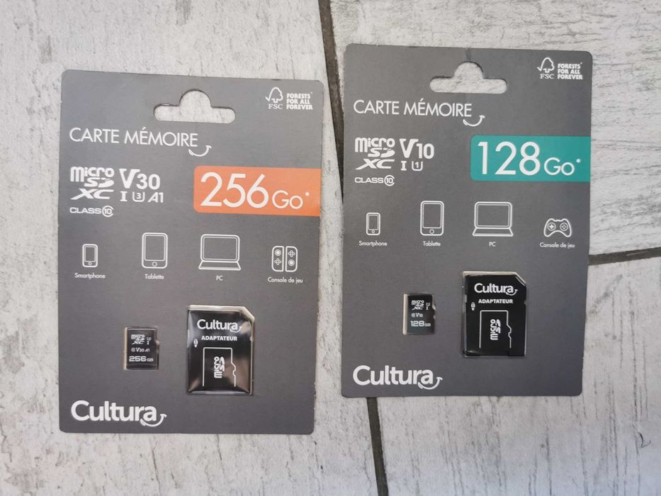 MicroSDXC 256 si 128 Gb