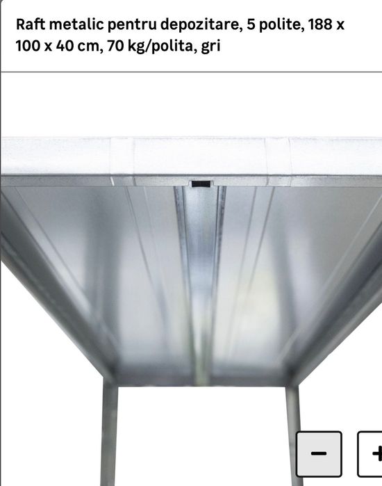 Raft metalic 5 polițe – 188x100x40 cm – 350 kg – NOU – livrare Timișoa