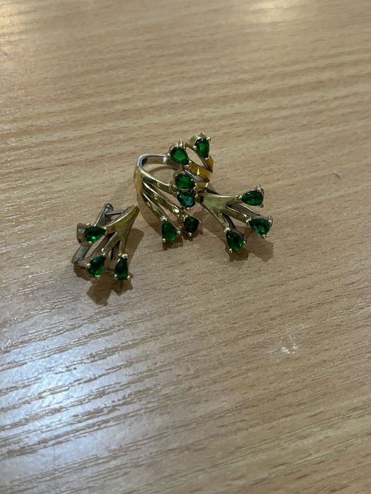 Кольцо и серги серебро