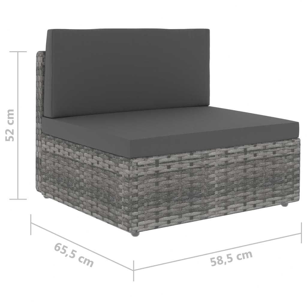 Set mobilier de gradina/terasa 2x canapea 7 piese Gri Ratan COMO