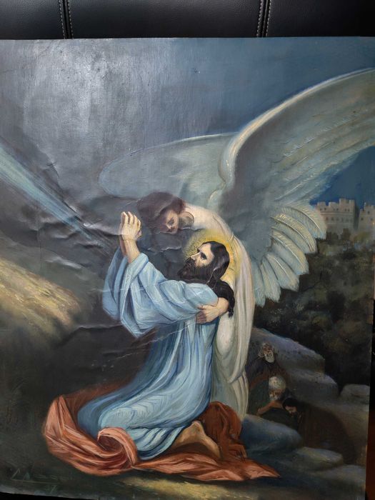 Tablou, Rugaciunea lui Iisus, pictor italian - Carlo Nacci, 1937