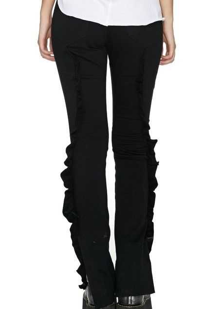 Pantaloni fashion dama PNK Casual cu detaliu lateral negru mar.34(noi)