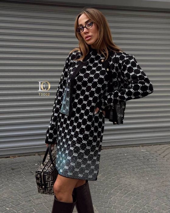Жилетка+пола с кристали Gucci